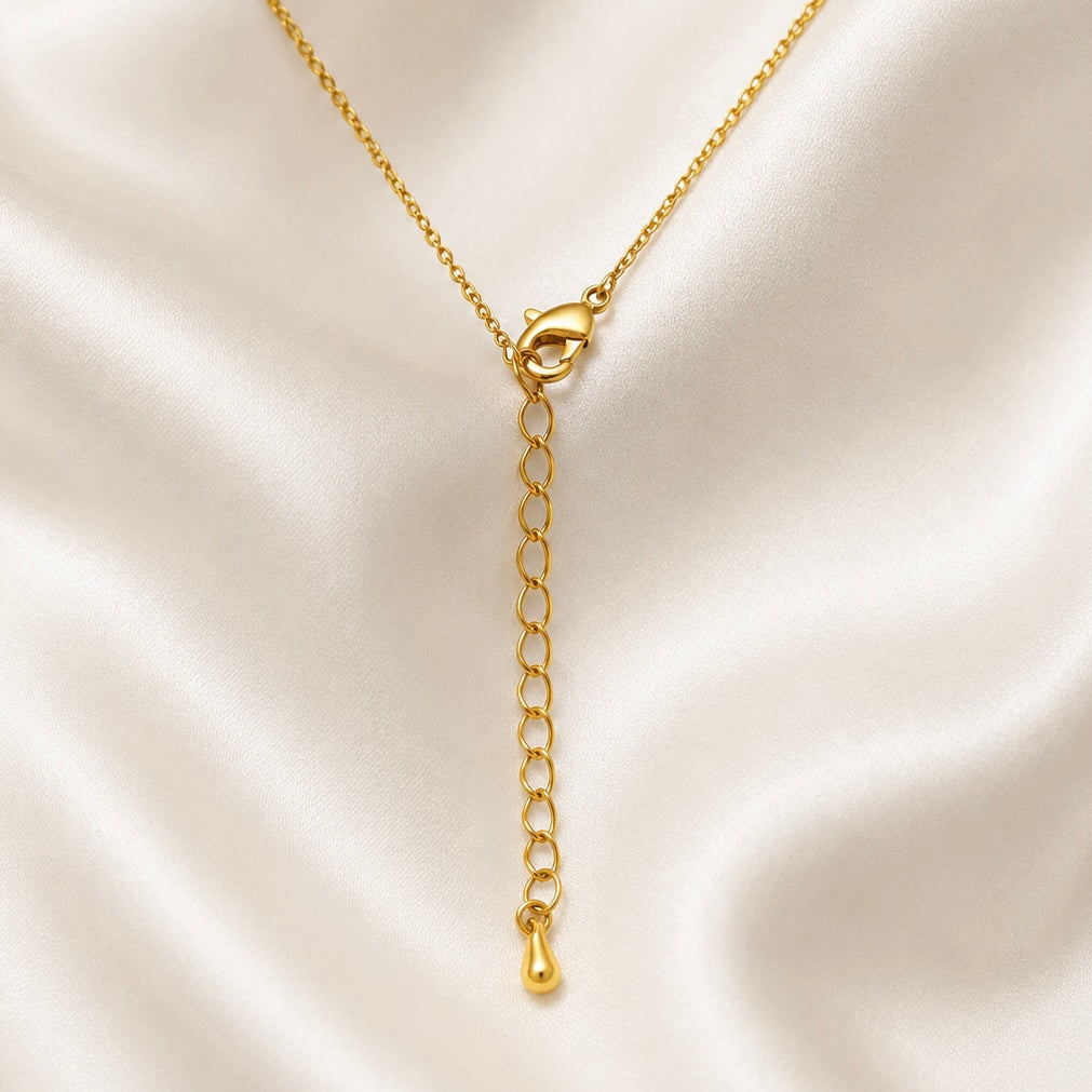 18K Gold Plated Floral Necklace | Anti Tarnish Minimal Daisy Beaded Chain Necklace
