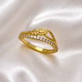 Elegant Micro Gold-Plated AD Stone Ring | Premium Crystal Cut Handmade Daily Wear Ring