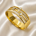 Premium Gold-Plated Crystal Stone Anti Tarnish Cuff Bracelet | Designer Bracelet for Women