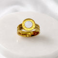 18K Gold Plated Roman Ring | Mother of Pearl Anti Tarnish Statement Ring