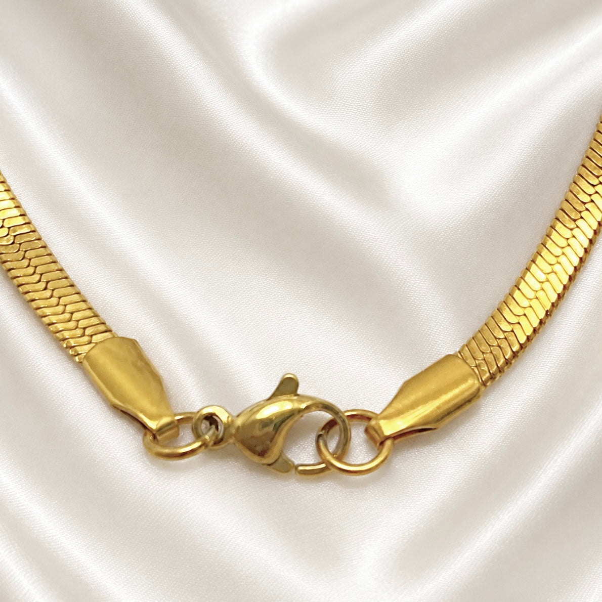 18K Gold Plated Snake Chain Necklace | Anti Tarnish High Shine Sleek Chain