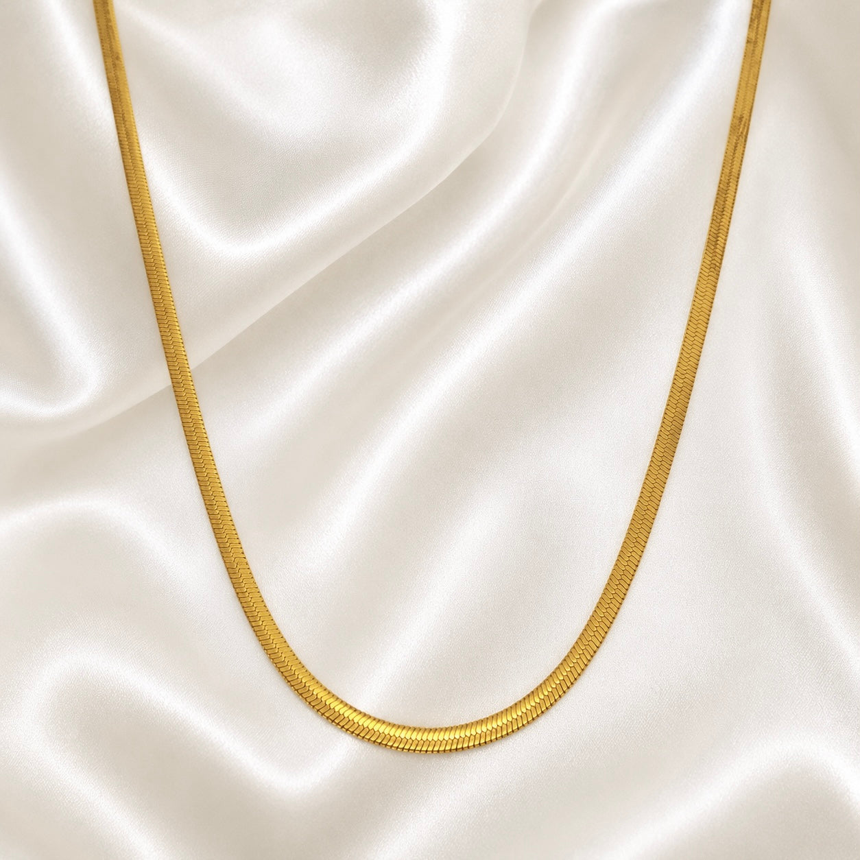 18K Gold Plated Snake Chain Necklace | Anti Tarnish High Shine Sleek Chain