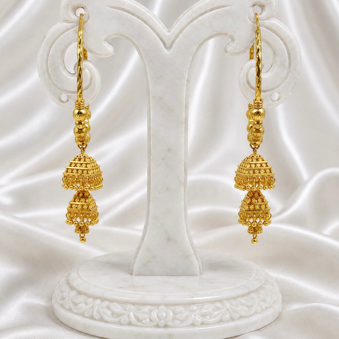Handcrafted Gold-Plated Hoop Jhumka Earrings