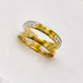 18K Gold Plated Couple Style Ring Set | Anti Tarnish AD Stone Statement Rings Pricing