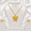 Butterfly Motif Pendant Necklace Set | Micro Gold Plated Handcrafted Jewellery with Earrings
