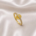 Elegant Micro Gold Plated AD Stone Ring | Premium Handmade Crystal Cut Daily Wear Ring