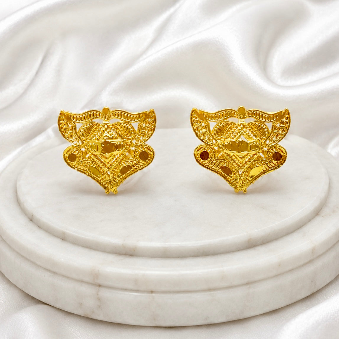Butterfly Motif Pendant Necklace Set | Micro Gold Plated Handcrafted Jewellery with Earrings