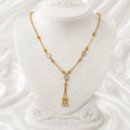 18K Gold Plated Crystal Heart Necklace | Anti Tarnish Beaded Tassel Chain Necklace