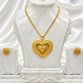 Heart Shape Statement Pendant Necklace Set | Micro Gold Plated Handcrafted Jewellery with Earrings
