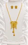 Luxury Butterfly Temple Long Tie Chain Necklace Set | Premium Micro Gold Plated Handcrafted Jewellery