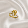 Elegant Micro Gold-Plated Statement AD Ring | Handmade Crystal Cut Daily Wear Ring