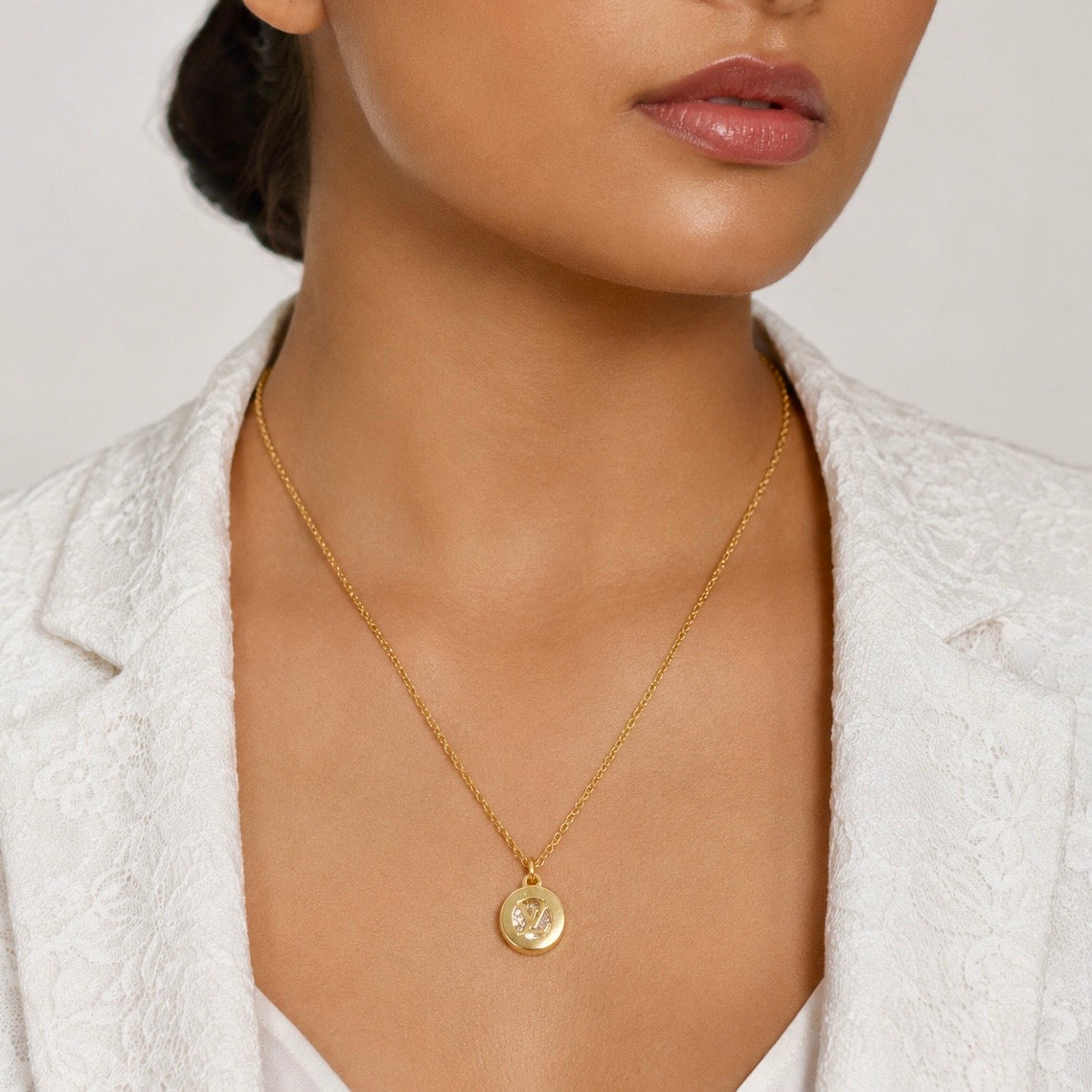 18K Gold Plated Luxury Pendant Necklace with AD Detailing | Anti Tarnish Minimal Statement Necklace