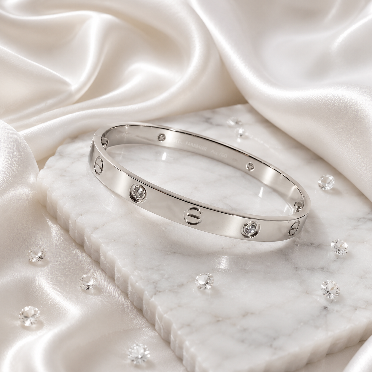 Silver Plated Anti Tarnish Bracelet | Premium Crystal AD Studded Bracelet