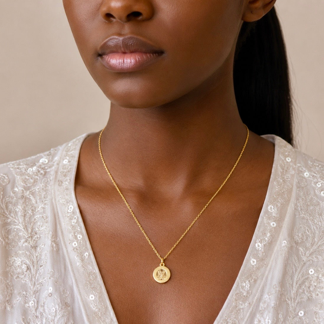 18K Gold Plated Luxury Pendant Necklace with AD Detailing | Anti Tarnish Minimal Statement Necklace