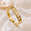 18K Gold Plated Geometric Crystal Anti Tarnish Bracelet | Premium Statement Bracelet