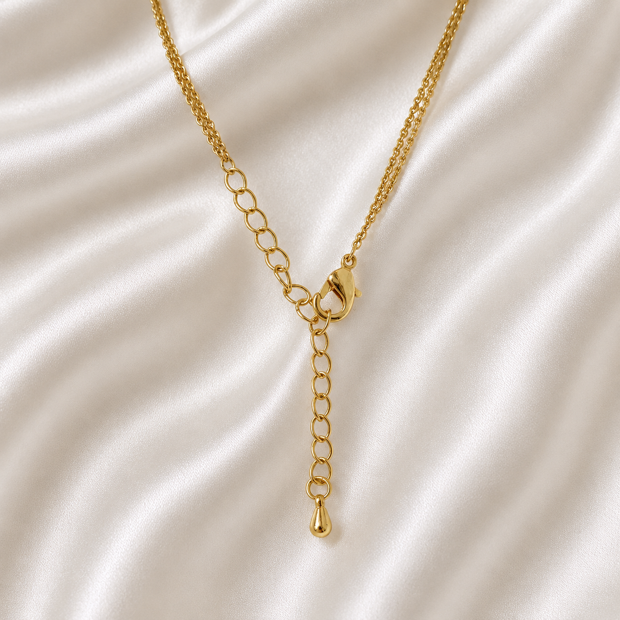 Dual Layer Ring Pendant Necklace | 18K Gold Plated Anti Tarnish AD Diamond Chain