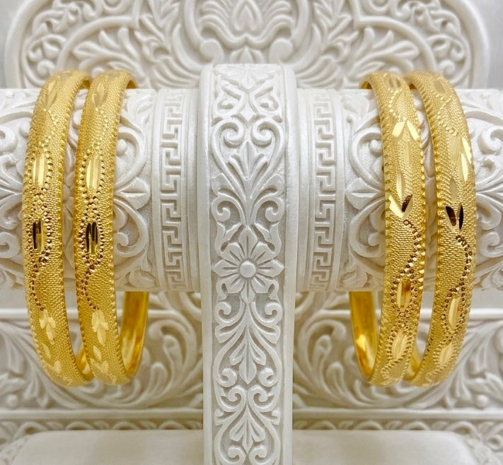Handcrafted Dubai Gold Traditional Bangles – Micro-Plated Premium Finish
