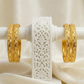 Handcrafted Dubai Gold Traditional Bangle Pair – Premium Micro-Plated Finish