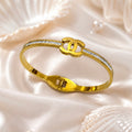 18K Gold Plated Interlocking Motif Anti Tarnish Bracelet | Crystal Detail Bracelet