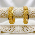 Dubai Gold Mesh Cutwork Bangle Pair – Premium Micro-Plated Traditional Design