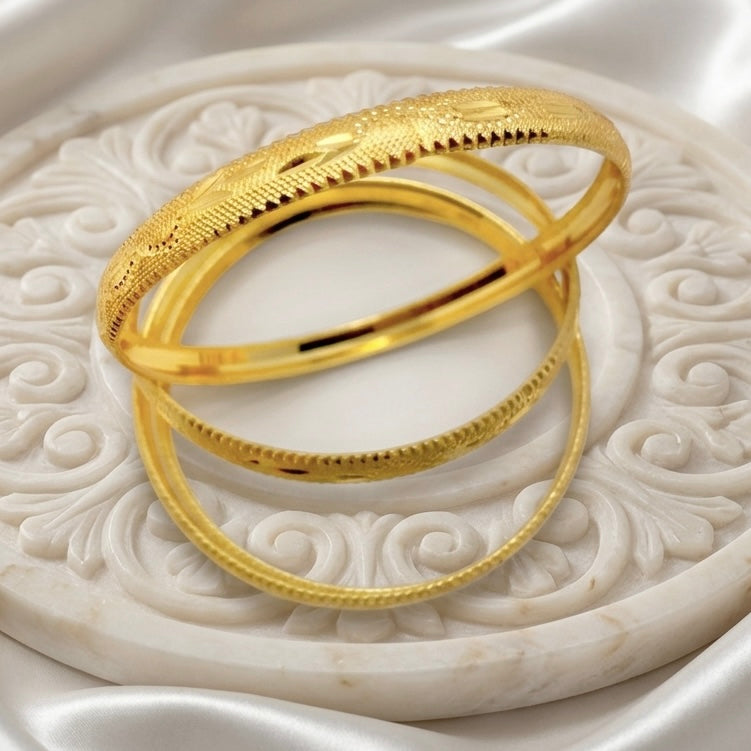 Handcrafted Dubai Gold Traditional Bangles – Micro-Plated Premium Finish
