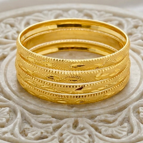 Handcrafted Dubai Gold Traditional Bangles – Micro-Plated Premium Finish