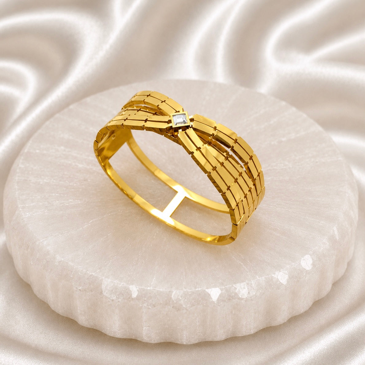 Anti Tarnish Statement Cuff Bracelet | Minimal Designer Cuff