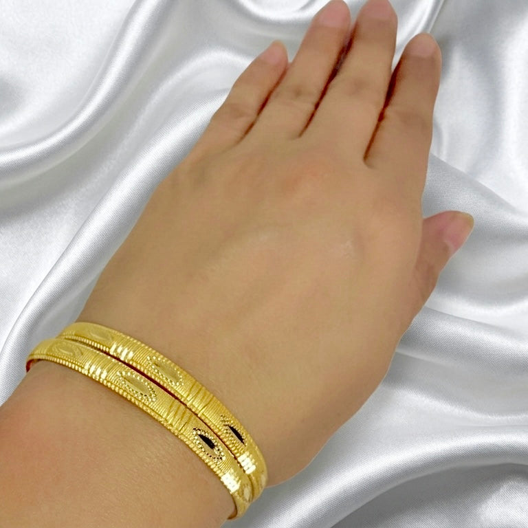 Handmade Traditional Dubai Gold Bangles – Micro-Plated Gold Finish | Premium Lightweight Bangle