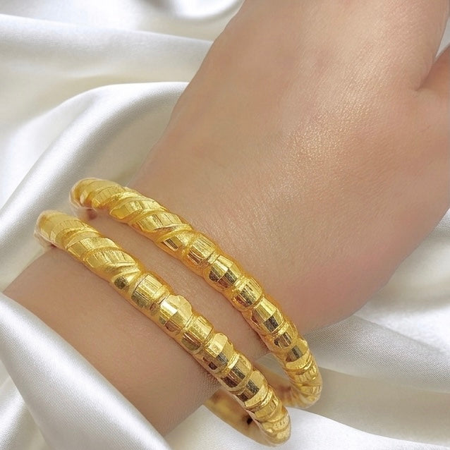 Nakshikari Gold Bala Bangles – Traditional Bengali Design