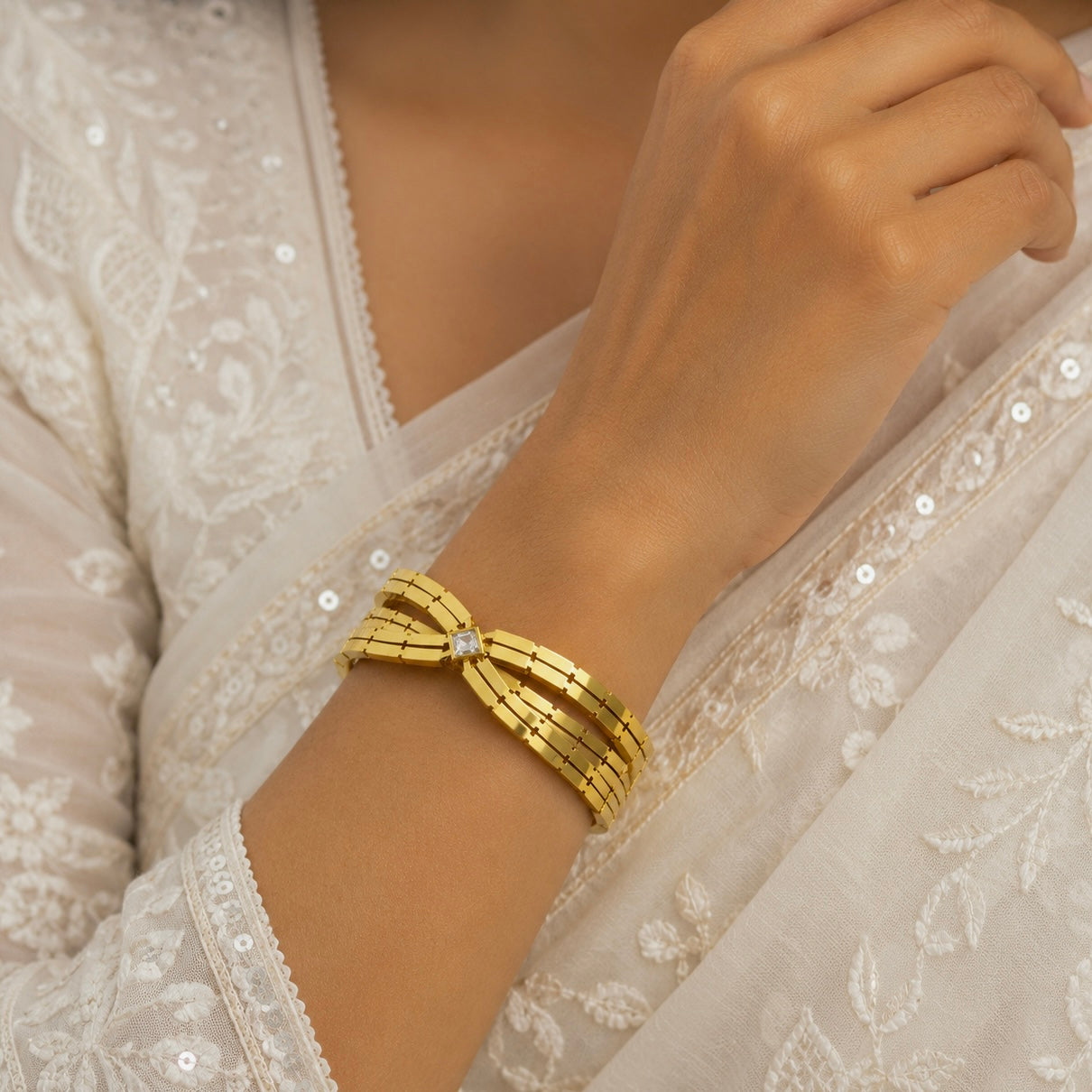 Anti Tarnish Statement Cuff Bracelet | Minimal Designer Cuff