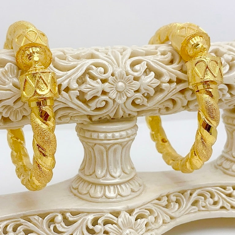 Nakshikari Gold Bala Bangle Pair | Traditional Bengali Handcrafted Design (Pair)
