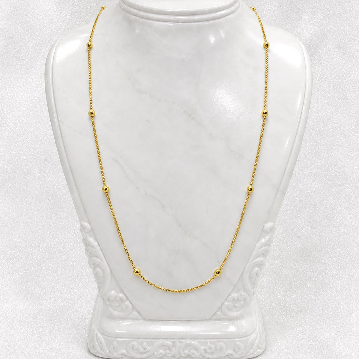 Microplated Gold Beaded Designer Neck Chain