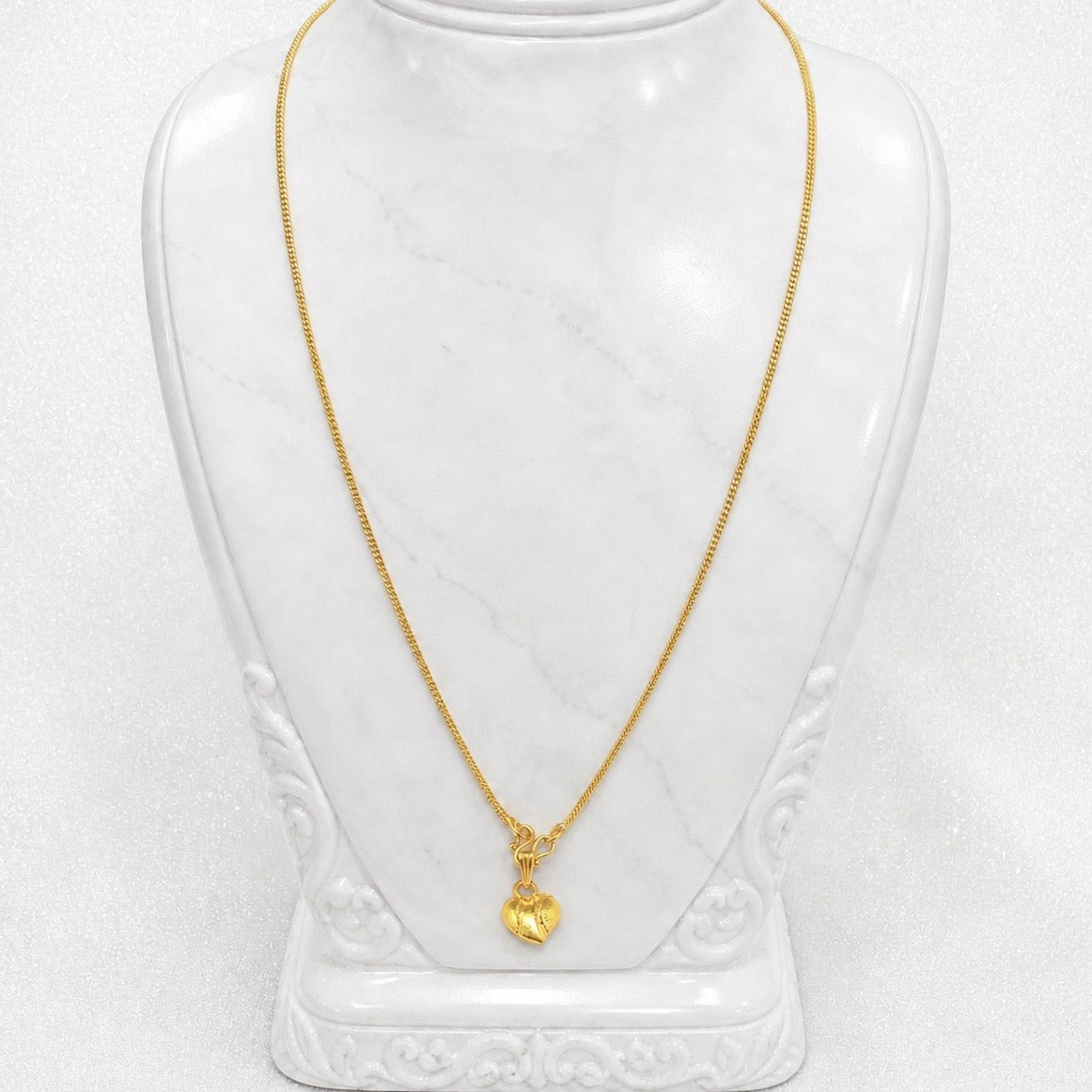 Micro Gold Plated Heart Pendant Neck Chain