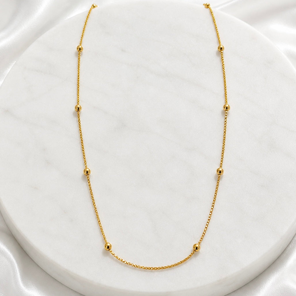 Microplated Gold Beaded Designer Neck Chain