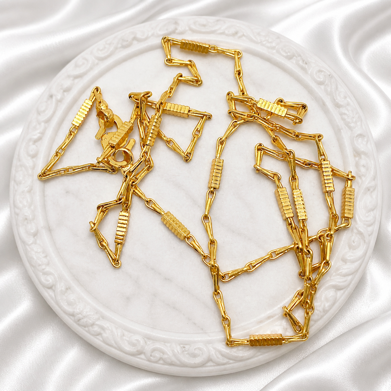 Elegant Microplated Gold Designer Neck Chain