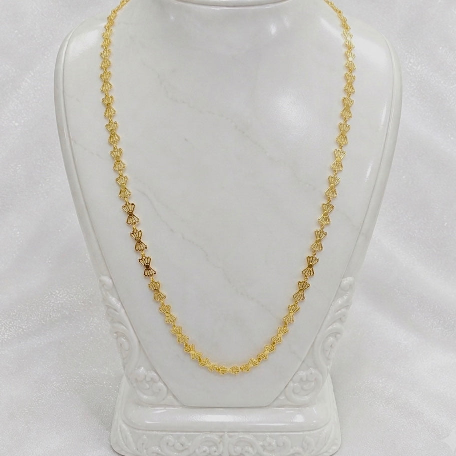 Microplated Gold Bow Shaped Design Neck Chain