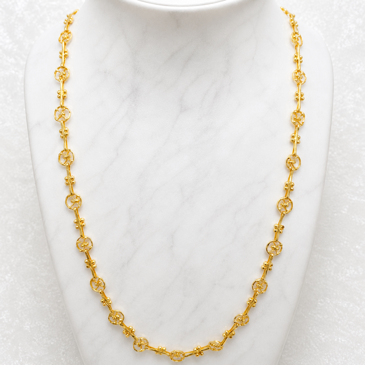 Microplated Gold Circular Designer Neck Chain
