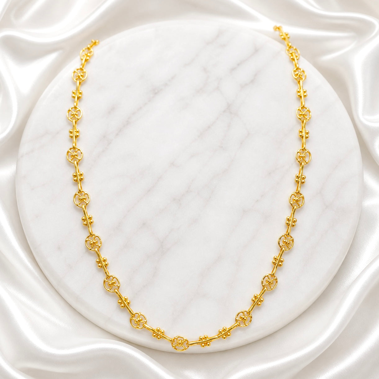 Microplated Gold Circular Designer Neck Chain