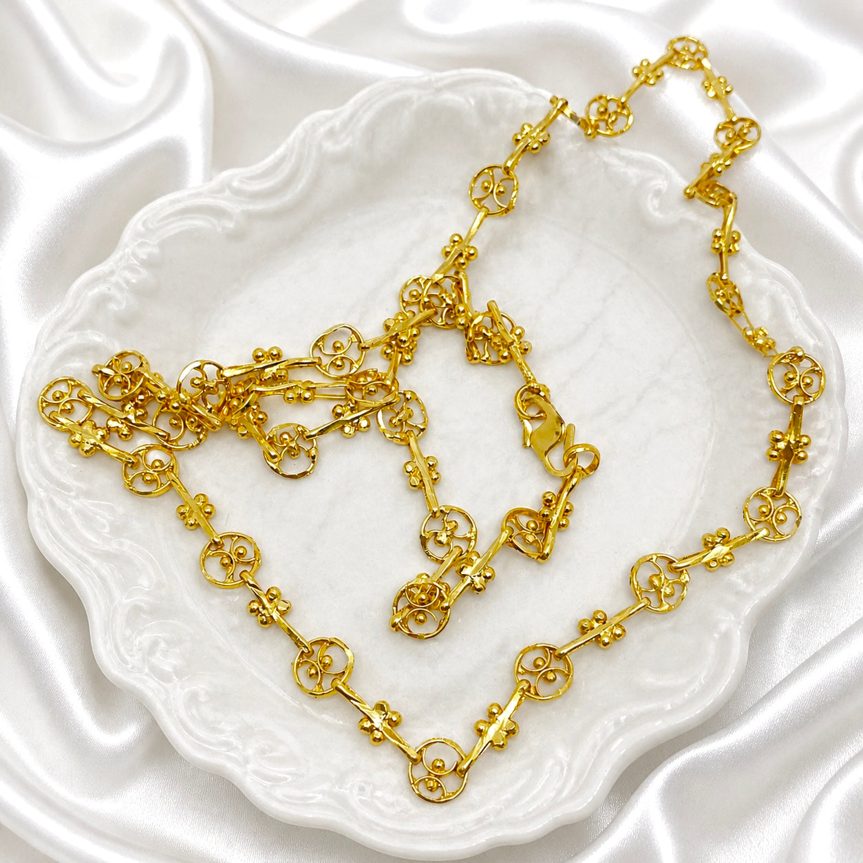 Microplated Gold Circular Designer Neck Chain