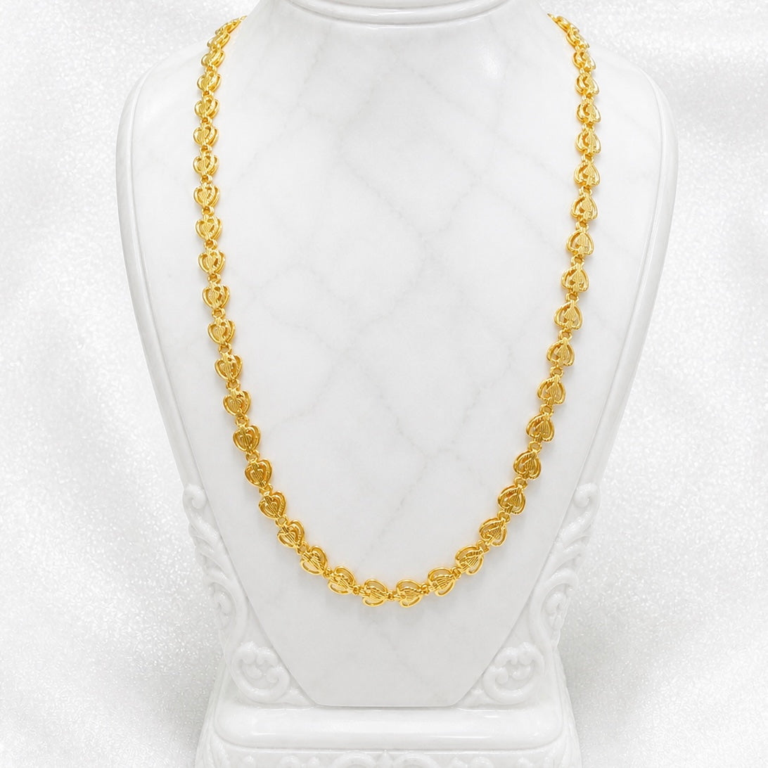 Microplated Gold Heart Link Neck Chain