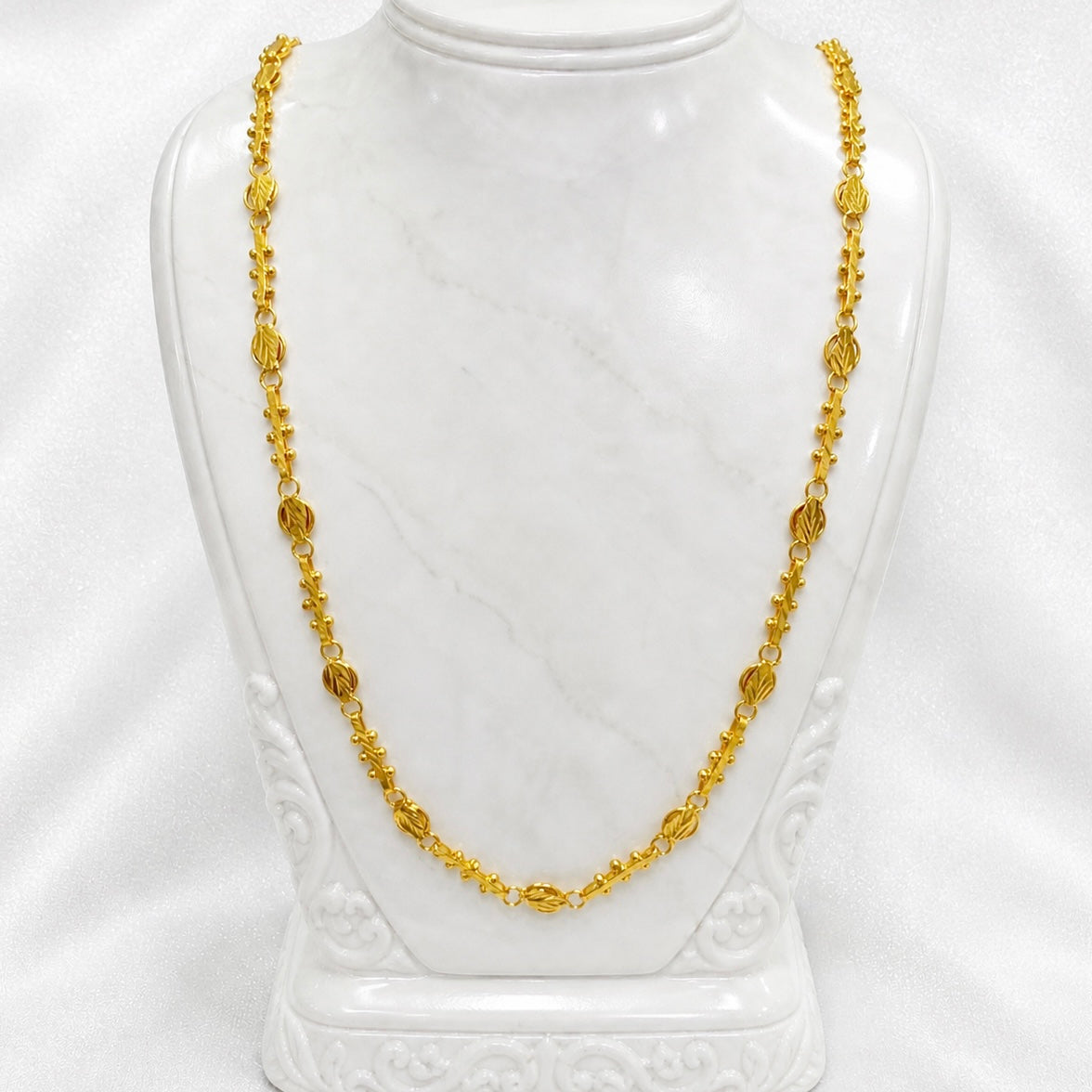 Microplated Gold Designer Bead Link Neck Chain