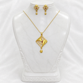 Luxury Ruby AD Geometric Gold Necklace Set | Premium Microplated Statement Jewellery