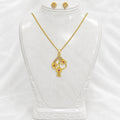 Luxury Floral AD Ruby Gold Pendant Necklace Set | Premium Microplated Handcrafted Jewellery