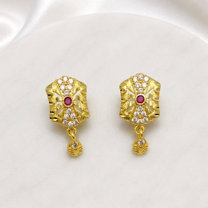 Luxury Ruby AD Statement Gold Necklace Set | Premium Microplated Handcrafted Jewellery