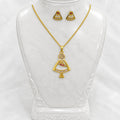Luxury AD Ruby Gold Pendant Necklace Set | Premium Microplated Handcrafted Jewellery