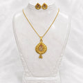 Luxury Teardrop AD Ruby Gold Pendant Necklace Set | Premium Microplated Handcrafted Jewellery