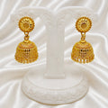 Traditional Ghungroo Mesh Work Gold Jhumki Earrings – Temple Jewellery