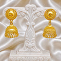 Traditional Coin Stud Gold Jhumki Earrings | Temple Jewellery Mesh Work | Handmade Jhumki’s