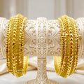 Micro Plating Gold Turkish Design Bangle Pair