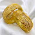 Premium Turkish Gold Finish Micro-Plated Designer Bangle Pair